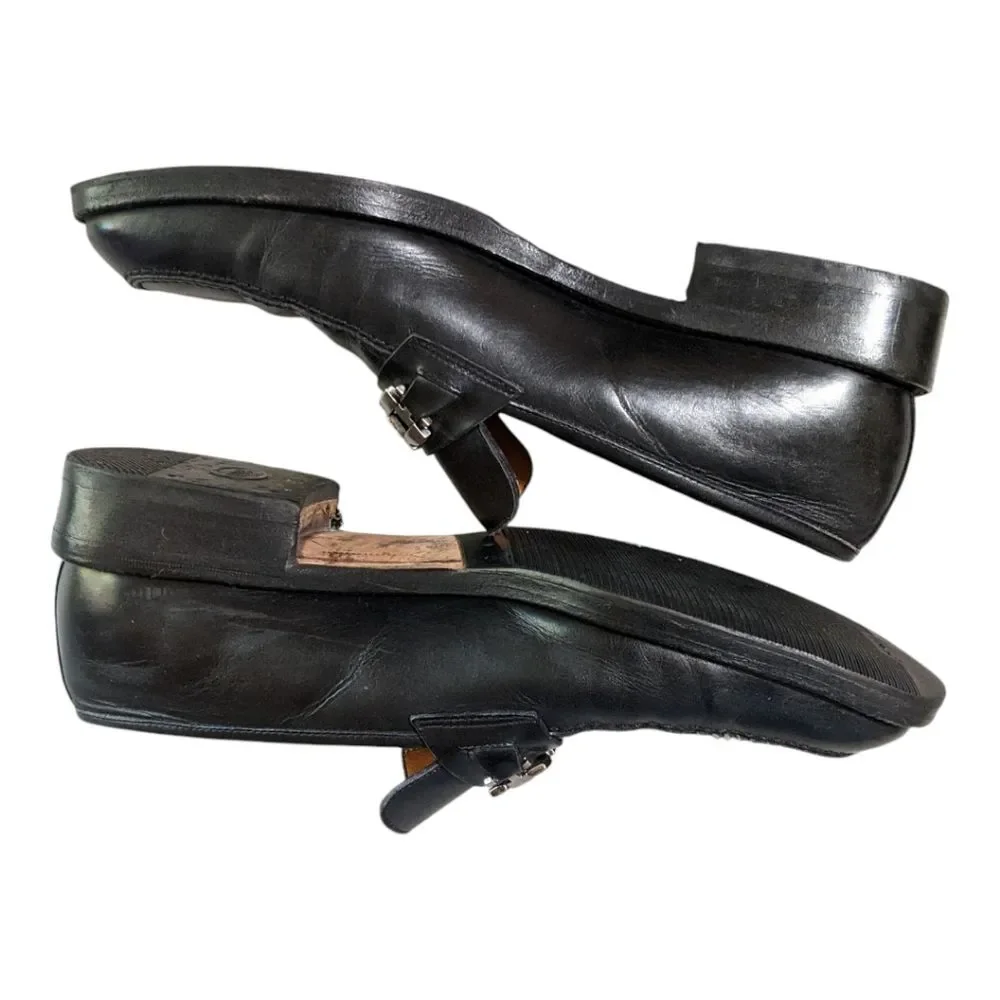 Salvatore Ferragamo men's horse bit black leather classic dress shoe Italy 8D